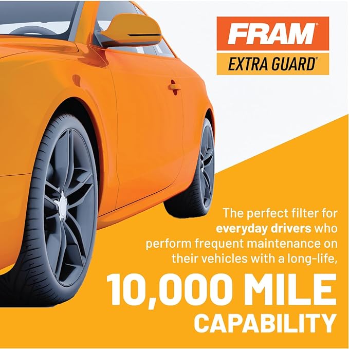 FRAM Extra Guard PH3614, 10K Mile Change Automotive Replacement Interval Spin-On Engine Oil Filter for Select Vehicle Models