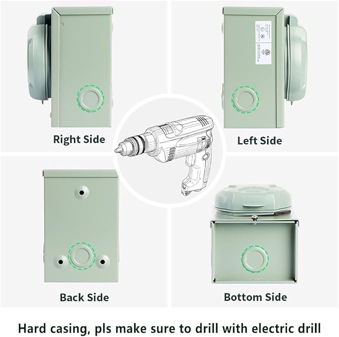 30 AMP Generator Inlet, NEMA L14-30P Power Inlet Box, 4-PRONG Waterproof Generator Power Inlet Box