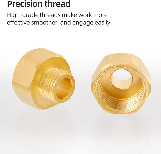 Brass G12 Female to G38 Male Reducer Adapter,Water pipe Fitting,Compression Fitting with Rubber Washer for Kitchen Bathroom Water Faucet 2pcs (FEMALE)
