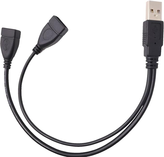 USB Splitter Data Charger Cable USB 2.0 Male to Dual Data USB Female 1 to 2 Splitter Charging Extension Power Cord Cable for Computer and Mobile Phone Data Cable Transmission Charging