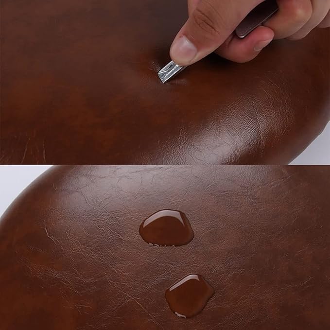 Waterproof Round Chair Cushion, Round Dining Chairs Seat Cushion PU Leather Cushion, Indoor and Outdoor Round Chair Pad Non-slip Soft Pad