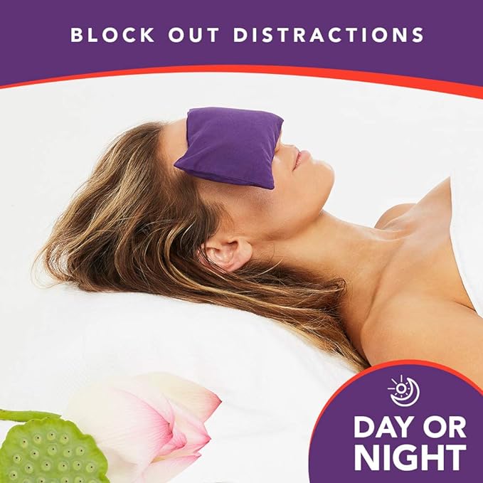 Lotus Weighted Lavender Eye PillowSleeping Meditation MaskYoga Eye Pillow Lavender Aromatherapy Eye Pillow Hot or Cold Pack Head Ache Relief Sleep mask Relaxing Gift Men, Women Employees