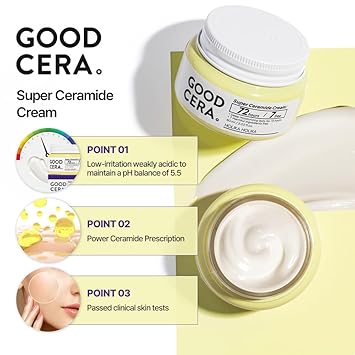 HOLIKA HOLIKA Good Cera Super Ceramide Cream Soothing Facial Cream Skin Moisturizer Ceramide Cream Korean Moisturizer for Face Deeply Nourishing Face Cream for Dry Skin 2.02 fl oz
