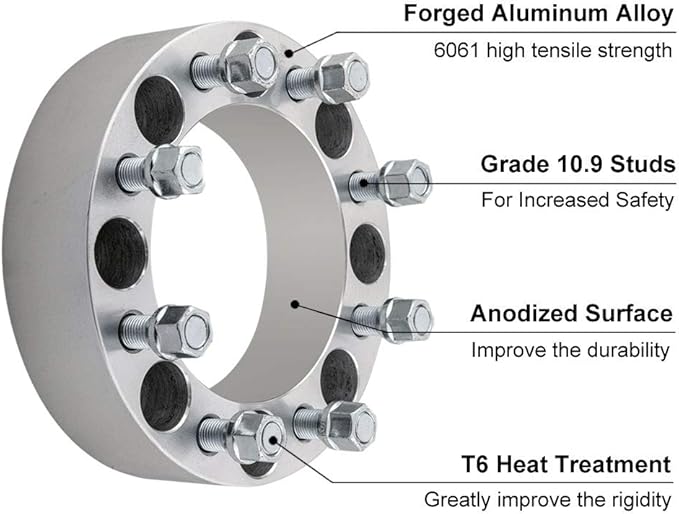 DCVAMOUS 2PC 8x6.5 Wheel Spacers 1.5 Inch with 9/16" Studs Compatible with Dodge 8 Lug 8x165.1 for 1994-2010 R-A-M 2500 3500 | 1988-1998 F250 F350 (Must with 9/16" Lug) | 1975-1986 C20 C30 K20 K30 J20