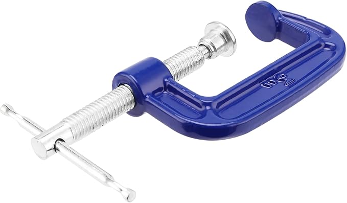 NINGWAAN 14 Pack 2 Inch C Clamp, Cast Iron C Clamps with Sliding T-Bar, Mini G Clamps for Woodworking, Welding and Building, 2 Inch Jaw Opening, 1-316 Inch Throat Depth, Blue