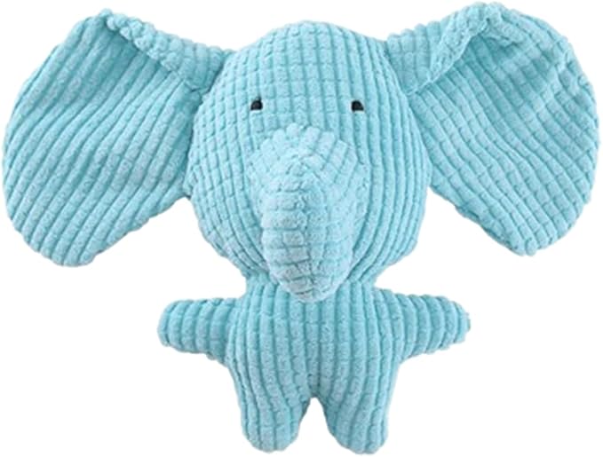 Dog Toy Stuffed Animal Rabbit Plush Squeaking Pet Toy Cute Funny Chew for Puppies Blue Elephant