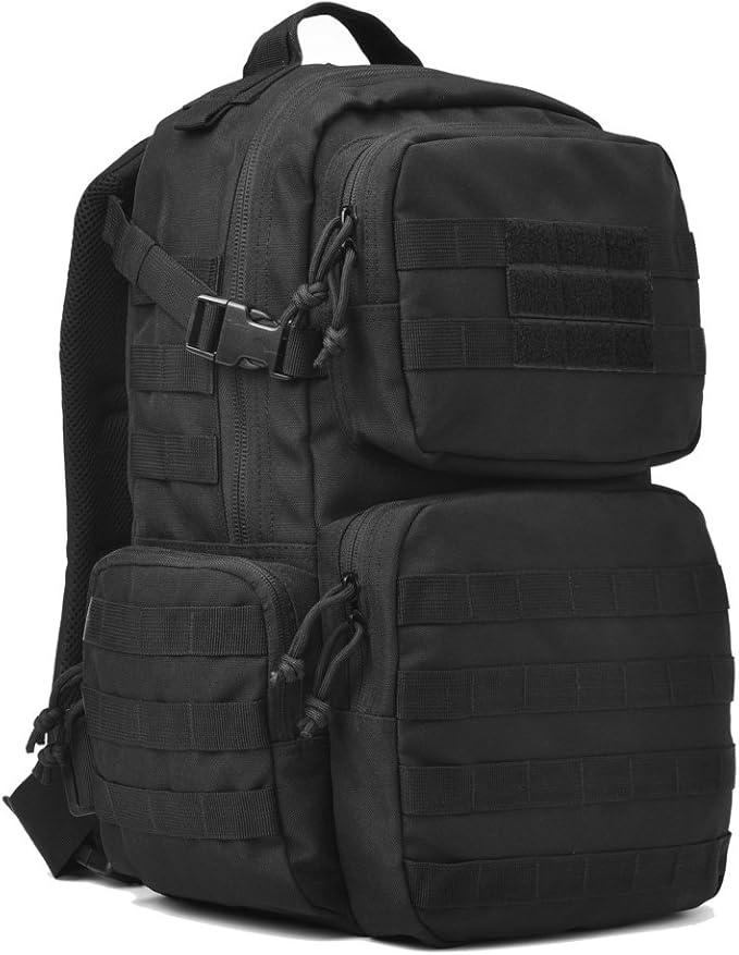 REEBOW GEAR Military Tactical Backpack Army Assault Pack Molle Bug Bag Backpacks Rucksack for Outdoor Sport Travel Hiking Camping Daypack Black