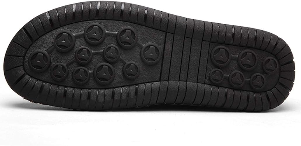 Qiucdzi Men's Casual Penny Loafers Breathable Lace-up Driving Boat Shoes Handmade Flats Dress Shoes