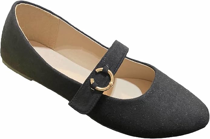 Womens Ballerina Ballet Flat Shoes Solids Leopards 8701 Black Micro 9