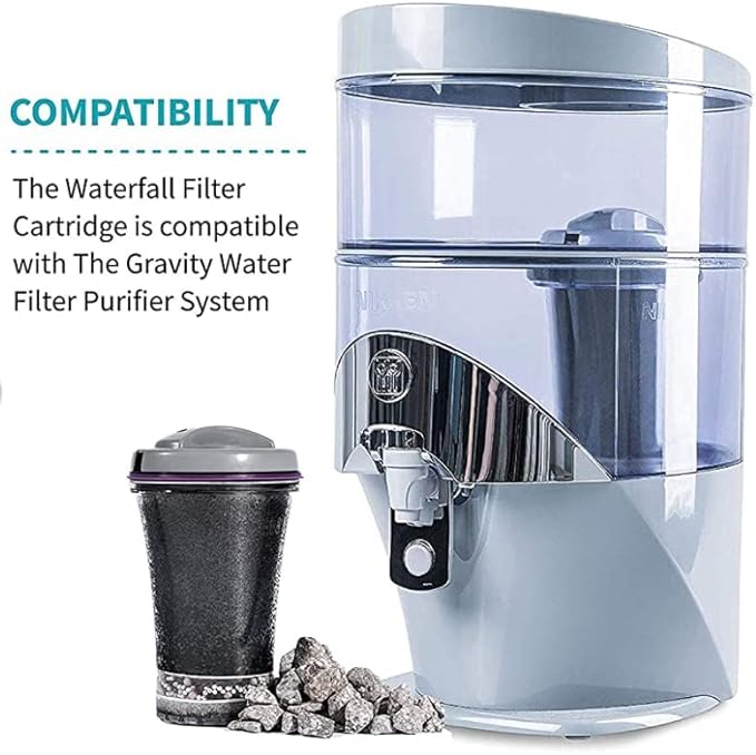 PiMag Gravity Water Cartridge Replacement - Cartridge Replacement for Nikken Water Filter - Alkaline Water Filtration Water Purifier Countertop Replacement Parts for Filtration System - Water Purifier