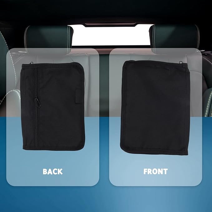 Universal Glove Box Organizer Storage Holder for Manuals Car Documents Glove Bag with Multi Pockets, Black, 500039075