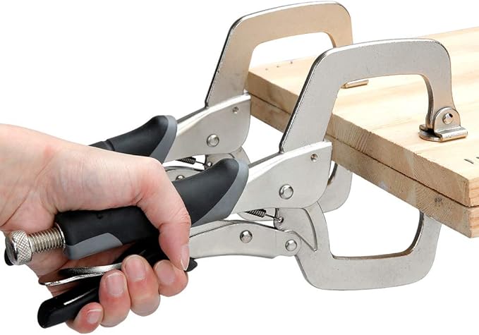 Basics Adjustable Metal Face Clamp for Woodworking, Welding, or Repairs, 11-inch, Pack of 2, BlackSilver