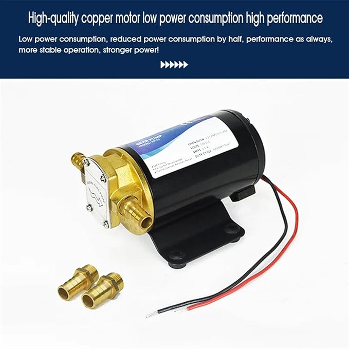 DC 12V 24V Electric High Pressure Gear Oil Fuel Pump Self-priming Diesel Pump Oil Suction Truck Refuel Pump Micro-suction FP-12(12V)