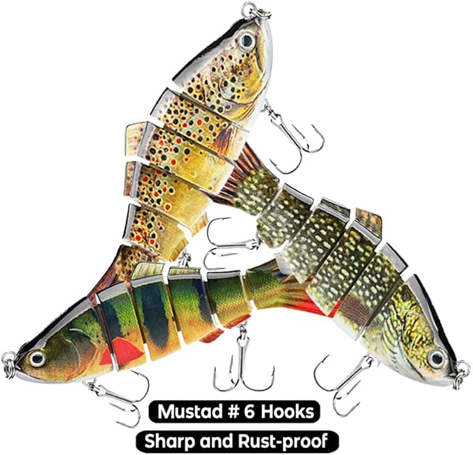 Fishing Lures for Bass Trout 1.43.9" Multi Jointed Swimbaits Slow Sinking Bionic Lifelike Swimming Bass Lures Freshwater Saltwater Bass Fishing baits Kit