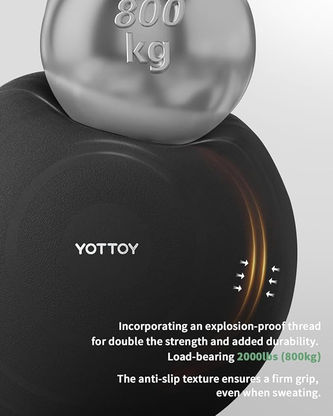 YOTTOY Anti-Burst Exercise Ball for Working Out, Yoga Pregnancy, Extra Thick Workout Ball for Physical Therapy Fitness