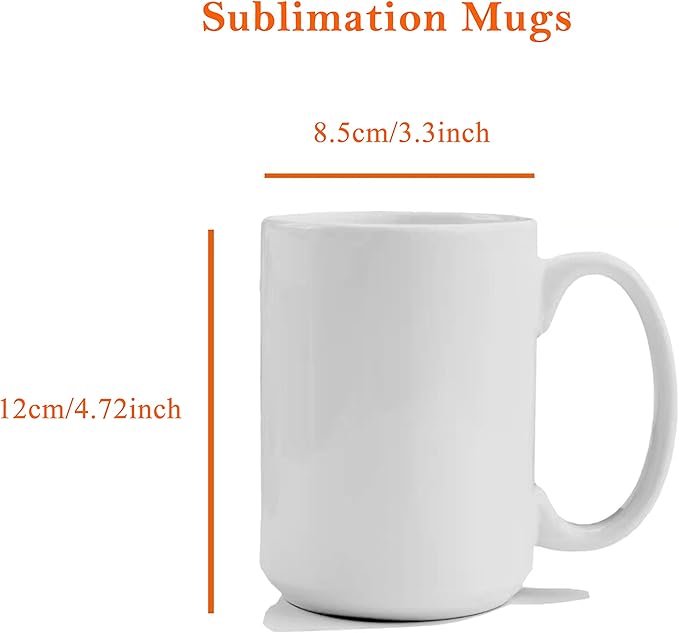 TANGLONG Sublimation Mugs 15 oz, Sublimation Blanks, Bulk Coffee Mugs,White Cups for Coffee,Latte, Soup, Milk, Hot Cocoa Set of 12