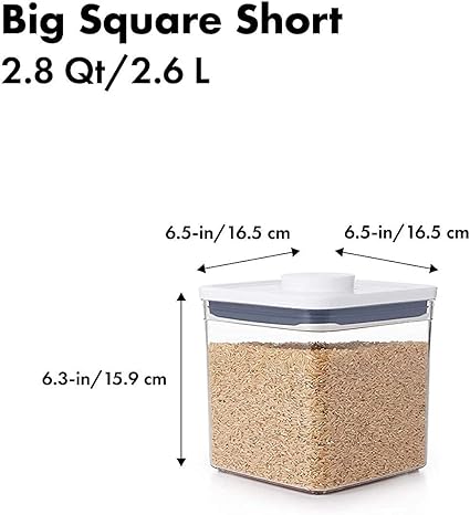 OXO Good Grips POP Container 2.8-Quart Square Airtight Food Storage for Sugar and More (Set of 4)