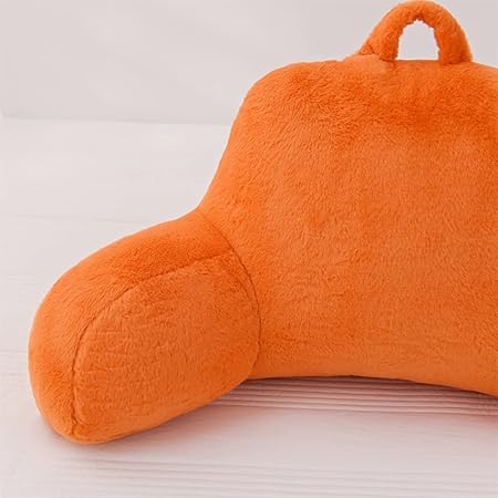 Aimuan Reading Pillow Bed Rest Wedge Large Adult Backrest Pillow with Arms Back Support for Sitting Up in Bed Cushion Incline Rest Sleeping Snoring Pillow, Orange