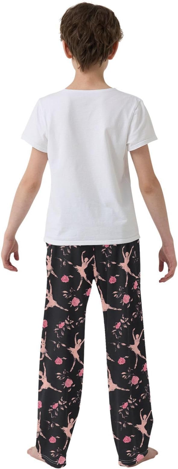Pajama Pants Ballet Ballerina Roses PJ Bottoms Sleepwear Lounge Sleep Pant with Pockets