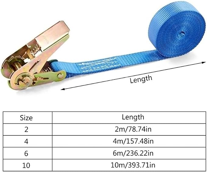 Lashing Strap with Ratchet 1000kg(2200lbs) Tensile Force Cargo Tie Down Strap Heavy Duty Roof Rack Strap 24610M(10M)