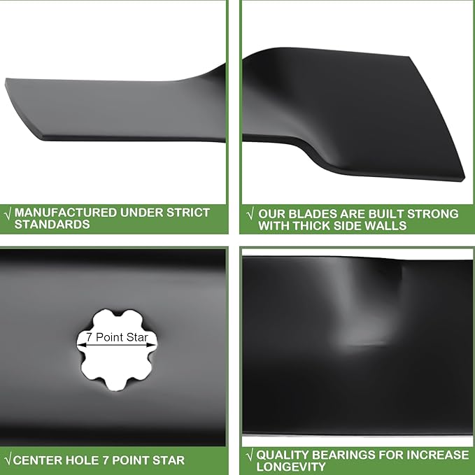 Mower Mulching Blade 42 inch Deck for GX22151 John Deere GY20850 AM137333 AM137328 AM141033, X300 and Z225 LA120 LA125 LA135 X105 X110 X120, 2 Pack