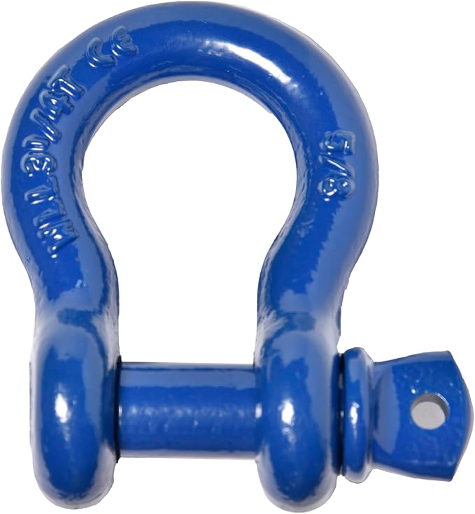 HiGear 58" Bow Shackle Galvanized with Blue Pin Tow Alloy Steel Heavy Duty Shackle with Clevis and Anchor Screw for Off-Road, Towing, Rigging, Vehicle Recovery