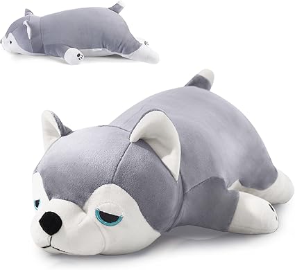 30" Weighted Stuffed Animals Giant Weighted Pillow Toy for Kids Adults, Soft and Huggable Husky Plush Gift for Boys Girls 5 lbs Large Stuffed Dog Toys