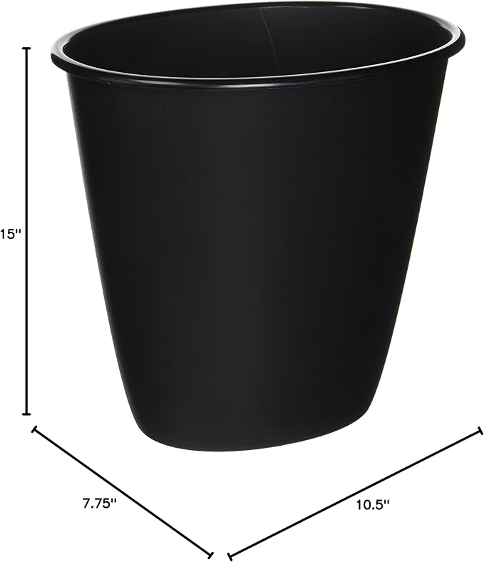 STERILITE Black 10119012 1.5GAL Wastebasket, 1.5 Gallon