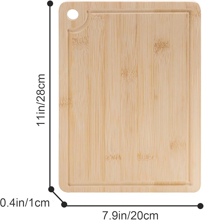 Wood Cutting Board for Kitchen Reversible Cutting Boards with Juice Groove, Wooden Chopping Board for Meat, Fruit, Vegetables Cheese (Bamboo, 1)
