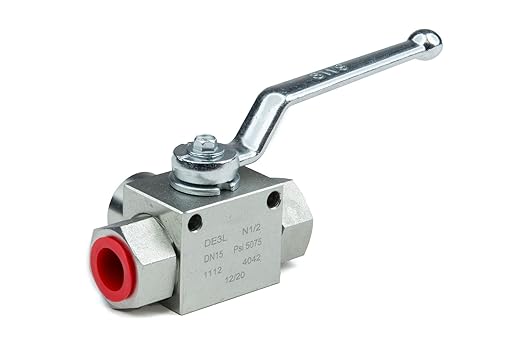 Chief 3-Way High Pressure Ball Valve - Industrial Carbon Steel L-Flow Control, 5145 PSI Max Pressure, 215F Temperature Rating, 12" NPT Port, Hydraulic Diverter Valve for Manufacturing Applications