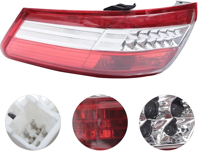 Tail Light For 2010-2011 Toyota Camry, Right Outer ClearRed Lens, Direct Fit Replacement, Durable PCPP Material