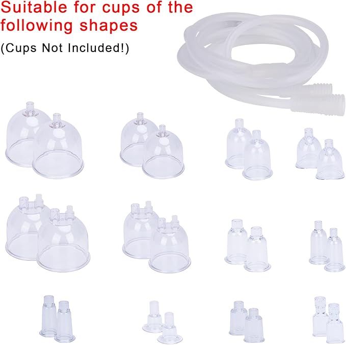 Vacuum Cupping Machine Accessories, Premium Silicone Y Type Hose Tubing for Small Cups