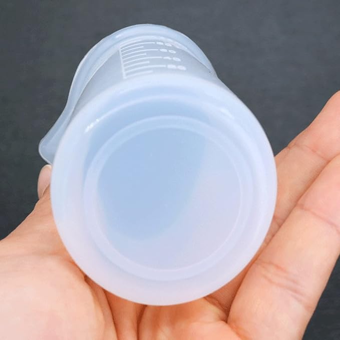2 Pcs Silicone Measuring Cups, 100ml Clear Non-Stick Mixing Cup, Measuring Cups Tool with Precise Scale for Making Handmade Craft 100ML