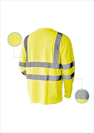 LM Hi Vis T Shirt ANSI Class 3 Reflective Safety Lime Orange Short Long Sleeve HIGH Visibility