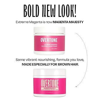 oVertone Color Depositing Conditioner - 8 oz Semi Permanent Hair Color with Shea Butter Coconut Oil - Vegan, Cruelty-Free - Extreme Magenta