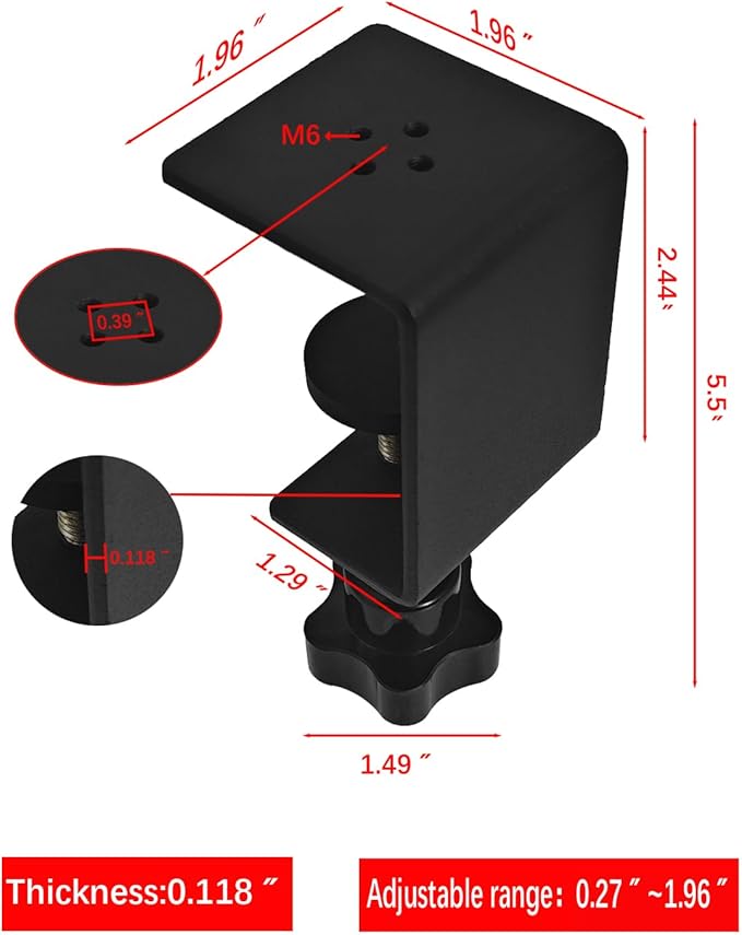 Heavy Duty Metal C-Clamps for Woodworking, Table Saw Fence Clamps with Protective Pad, 1 Pack Table Clamp for Fixed Acrylic Sheets, Plexiglass Sheets, Plastic Sheets, Wood Sheets
