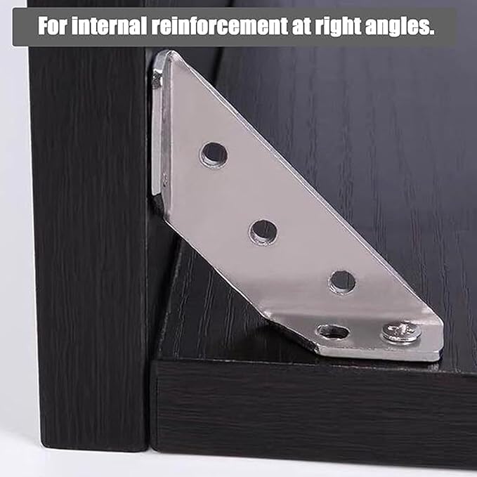 20 Pcs Stainless Steel Furniture Corner Connector, Angle Joint Fastener, Cabinet Shelf Corner Brace for Home Improvement