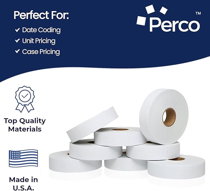 Perco Removable Adhesives red Labels for Monarch 1131 Price Gun, 3 Sleeves - 60,000 Price Gun Labels