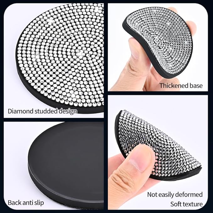 2 Piece Universal Style car Water Cup Shiny Gasket?Bling Creative Auto Car Accessories?Center Console Cup Holder Accessories?Ladies' car Accessories (Red)