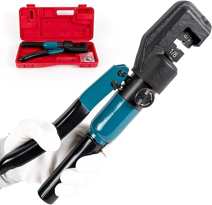 Muzata Custom Cable Railing Crimping Tool Hydraulic Crimper Hydraulic Crimping Tool for 18" Stainless Steel Cable Railing Kit Wire Rope Swaging Kit CR09