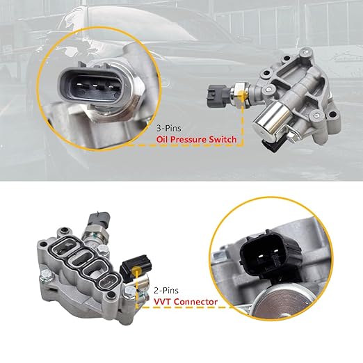15810-RKB-J01 Engine Variable Valve Timing (VVT) Solenoid, VTEC Solenoid Spool Valve, Transmission Clutch Dual Linear Shift Solenoid Fit for Honda Accord Odyssey Pilot V6 3.0L 3.5L OE 918-078