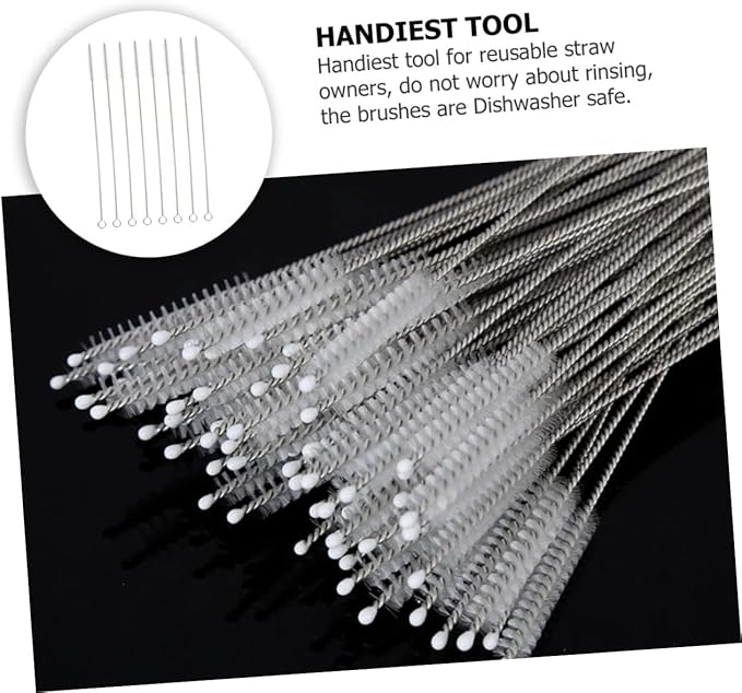 15pcs Straw Brush Nylon Stainless Steel Cleaning Brushes for Bottles Straws and Funnels for Thorough Cleaning of Hard Reach Areas