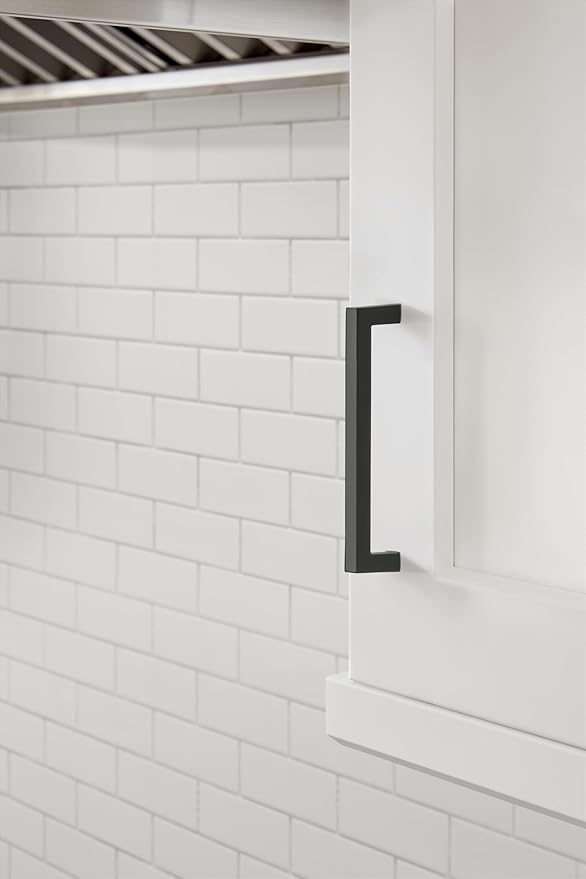 Amerock Cabinet Pull Matte Black 5-116 inch (128 mm) Center-to-Center Monument 1 Pack Drawer Pull Drawer Handle Cabinet Hardware