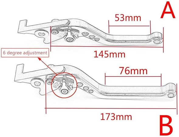 Clutch Brake Lever Set Motorcycle Handle LongShort Brake Clutch Levers for Suzuki for GSXR600 for GSXR750 for GSXR1000 for GSX-R 1000 Brake Clutch Levers(Short red)