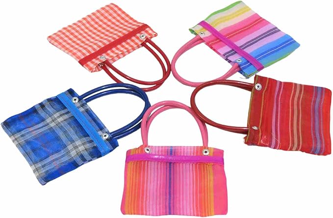Leos Imports 5 Pack Mini Mexican Mercado Tote Bags ('5x8')