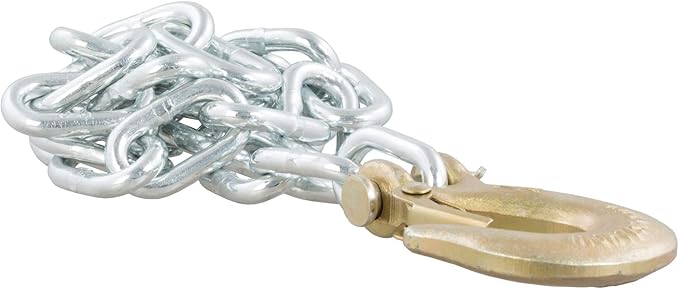 CURT 80302 35-Inch Trailer Safety Chain with 14-In Clevis Snap Hook, 7,800 lbs Break Strength