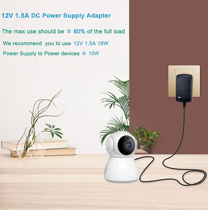 DC 12V 1.5A 1500mA Power Supply Adapter 100-240V AC to DC 12Volt Transformers Switching Power Supply 5.5mm x 2.52.1mm DC Plug for 12V led Strip Light CCTV Camera,12 Volt 1.5Amp ACDC Adapter