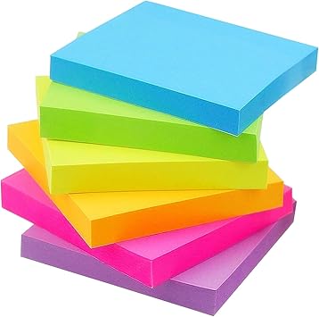 Early Buy Sticky Notes 6 Bright Color 6 Pads Self-Stick Notes 3 in x 3 in, 100 SheetsPad