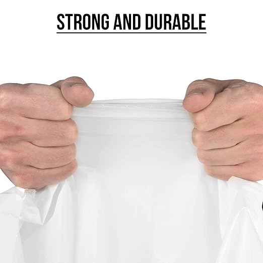 95-96 Gallon 1.5 MIL Clear Heavy Duty Curbside Receptacle Trash Bags - 61" x 68" - For Contractor, Construction, Industrial, & Commercial - Pack of 50