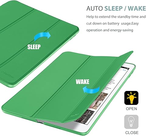 ProCase for iPad 9.7 Inch Case iPad 6th5th Generation Case 2018 2017(Model: A1893 A1954 A1822 A1823), Ultra Slim Lightweight Stand Case with Translucent Frosted Back Smart Cover -Green